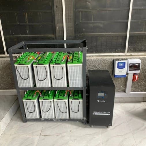 Inverter and battery bank installation