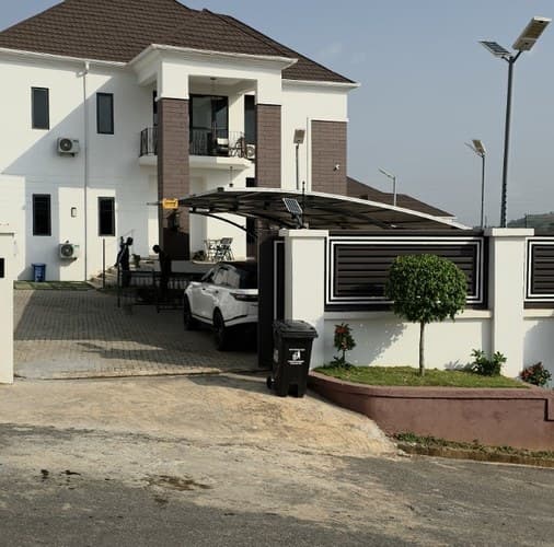 Completed residential development with external site lighting, Abuja