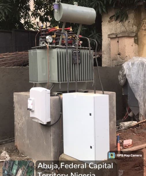 Installed transformer and control panels